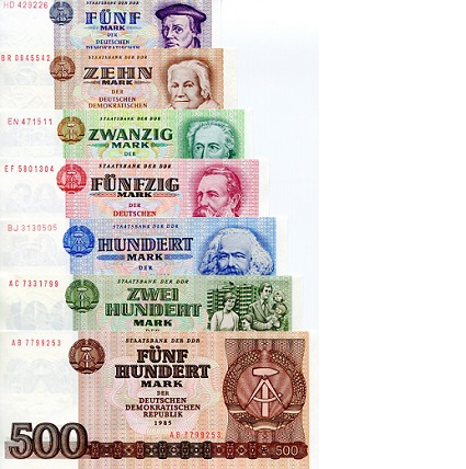 Germany, East (GDR) 5-500 Mark Pick Number: s27-33 UNC Banknote