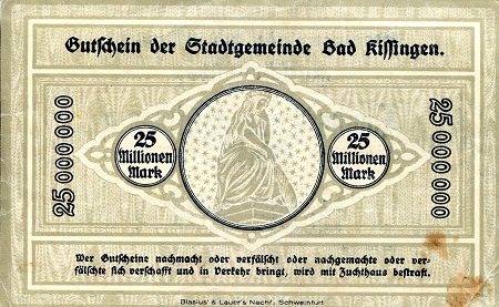Germany - Notgeld 25 Million Marks VF/F (see large scan) pick #: NP