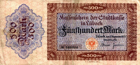 Germany - Notgeld 500 Mark Pick Number: NP F/VG (see large scan) Banknote