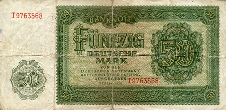 Germany, East (GDR) 50 Marks Pick Number: 14a G (see large scan ) Banknote