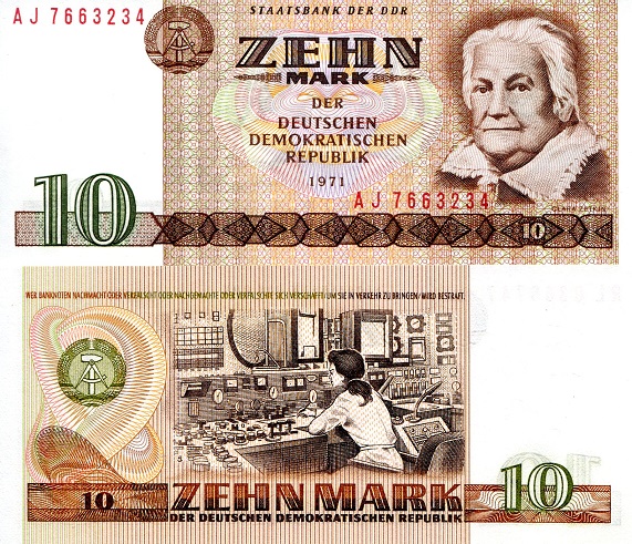 Germany, East (GDR) 10 Mark Pick Number: 28b UNC Banknote