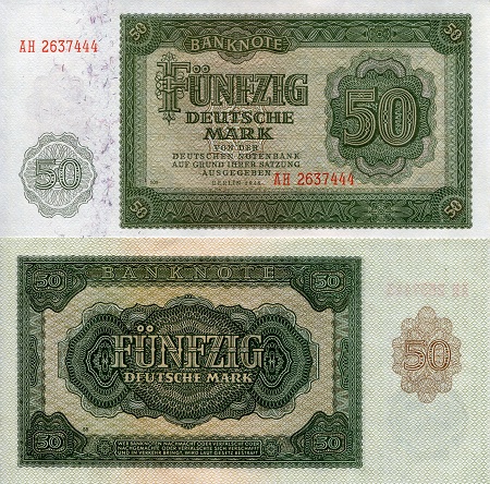 Germany, East (GDR) 50 Marks Pick Number: 14b UNC Banknote