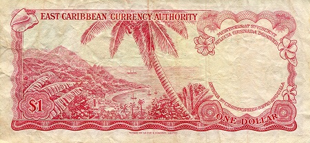 Grenada 1 Dollar VF (see large scan) pick #: 13Gc