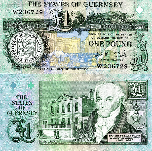 Guernsey 1 Pound Pick Number: 52c UNC Banknote