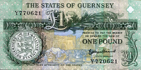 Guernsey 1 Pound Pick Number: 52d VG (See large scan) Banknote