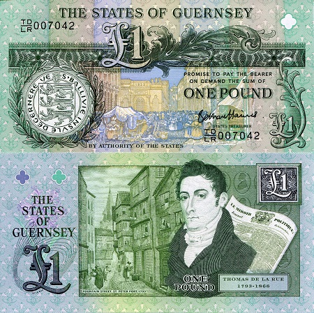 Guernsey 1 Pound Pick Number: 62 UNC Banknote
