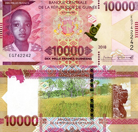 Guinea 10,000 Francs Pick Number: New UNC Banknote