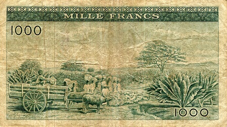 Guinea 1,000 Francs VG (see large scan) pick #: 15a
