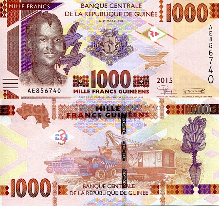 Guinea 1,000 Francs Pick Number: 48a UNC Banknote