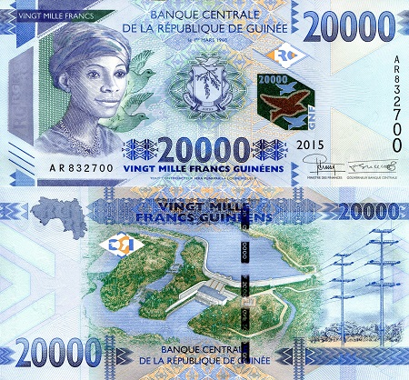 Guinea 20,000 Francs Pick Number: 50 UNC Banknote