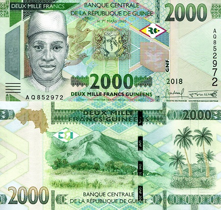 Guinea 2,000 Francs Pick Number: New UNC Banknote