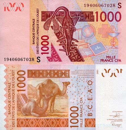 Guinea-Bissau 1,000 Francs Pick Number: 915Ss UNC Banknote