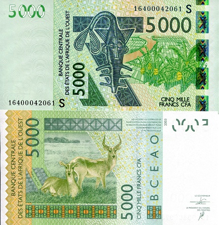 Guinea-Bissau 5,000 Francs Pick Number: 917Sp UNC Banknote
