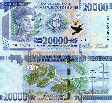 Guinea 20,000 Francs Pick Number: New UNC Banknote