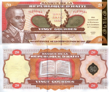 Haiti 20 Gourdes Pick Number: 271a UNC Banknote