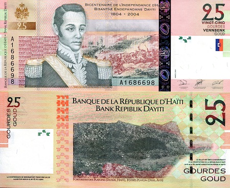 Haiti 25 Gourdes Pick Number: 273a UNC Banknote