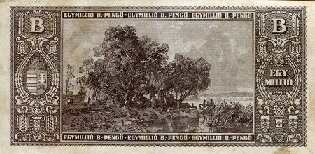 Hungary 1,000,000 B Pengo XF/VF+ (see large scan) pick #: 134a