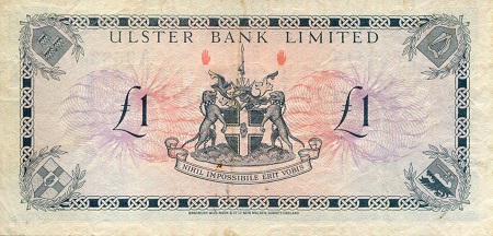 Ireland, North 5 Pounds VF (See large scan) pick #: 325c
