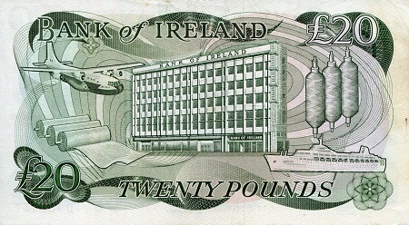 Ireland, North 20 Pound XF/VF+ (left edge issue) pick #: 67Ab