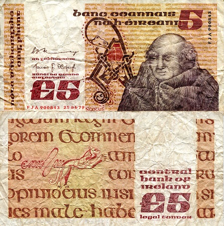 Ireland (Eire) 5 Pound Pick Number: 71c VG (see scan) Banknote