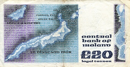 Ireland (Eire) 20 Pound F/VG (see large scan) pick #: 73b