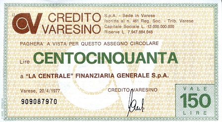 Italy (Emergency Issue) 150 Lire Pick Number: be7970 aUNC Banknote