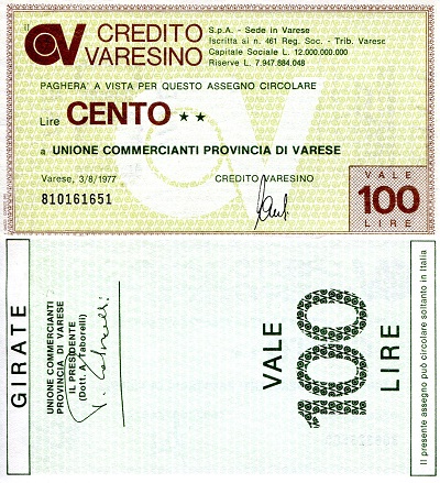 Italy (Emergency Issue) 100 Lire Pick Number: be1651 aUNC Banknote