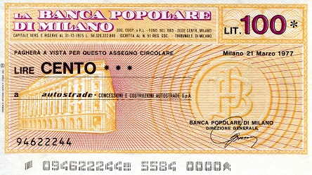 Italy (Emergency Issue) 100 Lire Pick Number: be2244 aUNC Banknote
