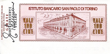 Italy (Emergency Issue) 100 Lire aUNC pick #: be4588