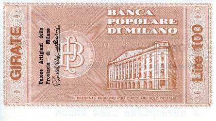 Italy (Emergency Issue) 100 Lire aUNC pick #: be7572