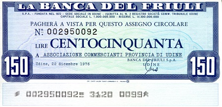 Italy (Emergency Issue) 150 Lire Pick Number: be6 aUNC Banknote