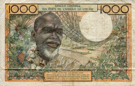 Ivory Coast 1,000 Francs F (see large scan) pick #: 103Ab