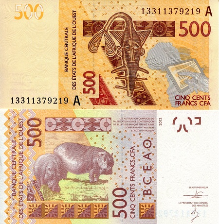 Ivory Coast 500 Francs Pick Number: 119Ab UNC Banknote