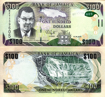 Jamaica 100 Dollars Pick Number: 95e UNC Banknote