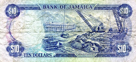 Jamaica 10 Dollar F (see large scan) pick #: 67c