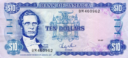 Jamaica 10 Dollar Pick Number: 71c XF (See large scan) Banknote