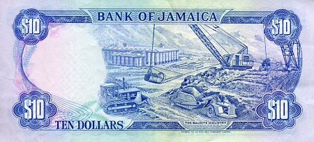 Jamaica 10 Dollar XF (See large scan) pick #: 71c