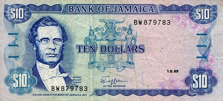 Jamaica 10 Dollar Pick Number: 71d F (See large scan) Banknote