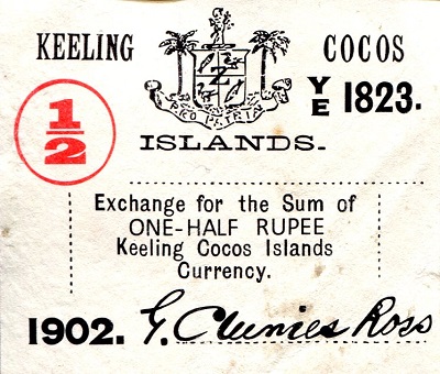 Keeling and Cocos Islands 1/2 Rupee Pick Number: S125 XF (see large scan) Banknote