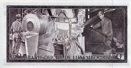 Luxembourg 50 Francs aUNC/XF (see large scan) pick #: 55a