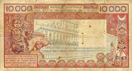 Mali 10,000 Francs VG (See large scan) pick #: 408De