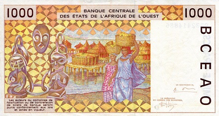 Mali 1,000 Francs XF (see large scan) pick #: 411De