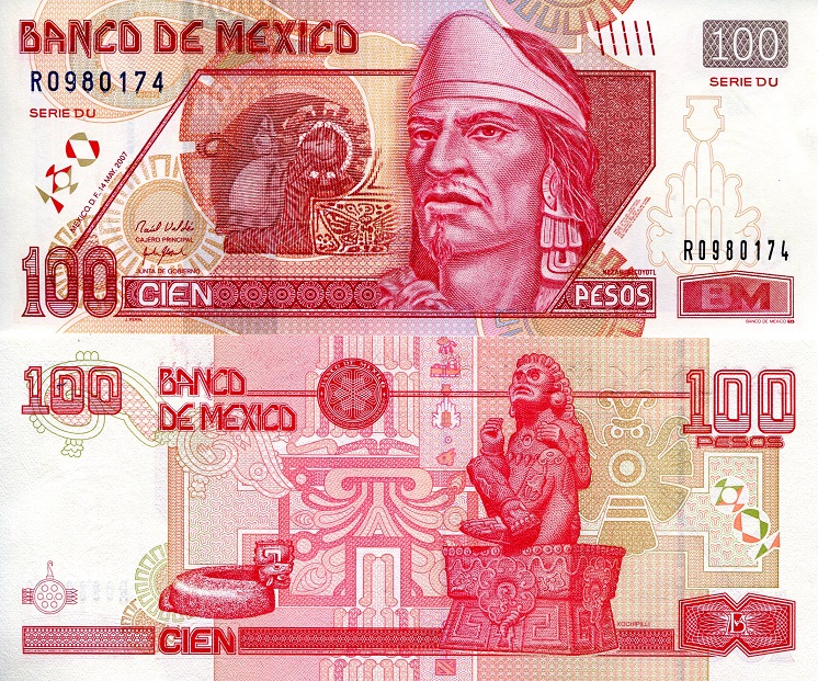 Mexico 100 Pesos Pick Number: 118j UNC Banknote