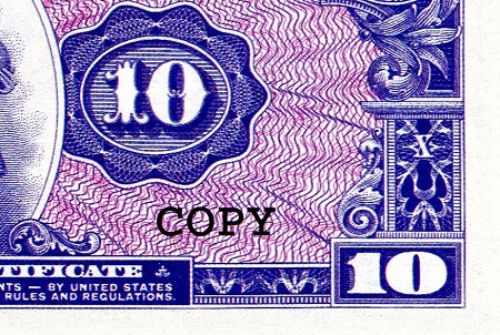 USA - Military 10 Dollars Not Graded (see large scan) pick #: m56r (COPY)