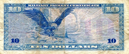 USA - Military 10 Dollars F (See large scan) pick #: m97