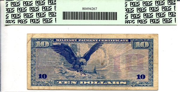 USA - Military 10 Dollars F (See large scan) pick #: m97