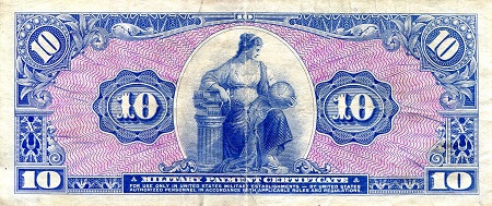 USA - Military 10 Dollars F (see large scan) pick #: m56