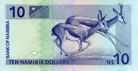 Namibia 10 Dollars aUNC pick #: 1a