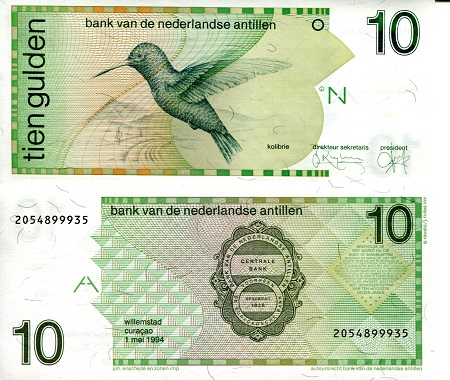 Netherlands Antilles 10 Gulden Pick Number: 23c UNC Banknote
