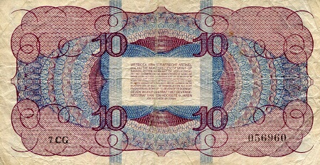 Netherlands 10 Gulden F (See large scan) pick #: 74